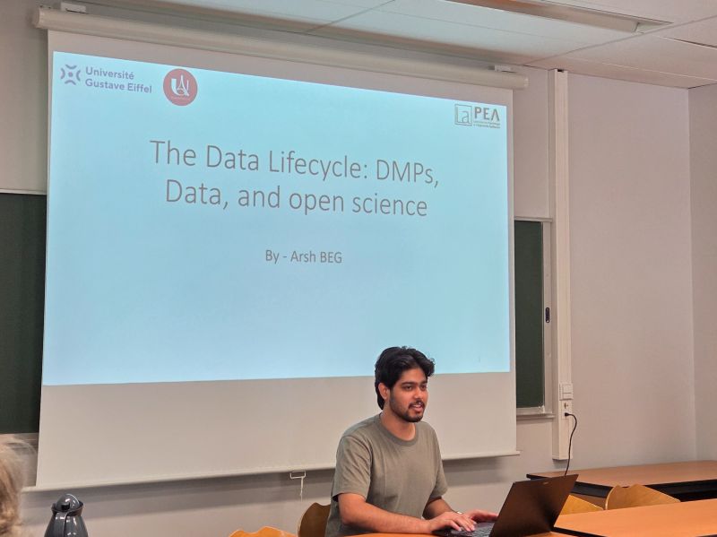 Présentation de Arsh Beg : “Le cycle de vie des données : plan de gestion, workflows et science ouverte au LaPEA”